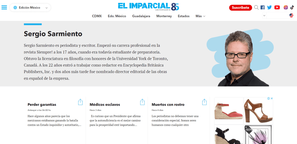 Sergio Sarmiento en El Imparcial